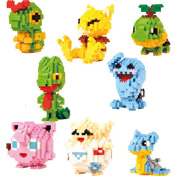 

LNO 8 styles pikachu series Ash,May,Dawn,Misty,Iris,Brock,Cilan,Lyra,Cynthia ect nano 3d cartoon model gift toy blocks 219-226