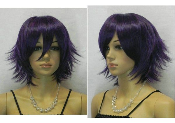 Wholesale New Dark Purple Straight Short Cosplay Women Wig