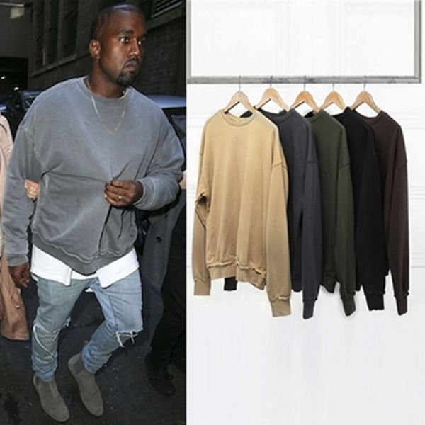 

wholesale-hip hop hoodies autumn winter mens hoodie sweatshirt solid tracksuit o neck hoodies, Black