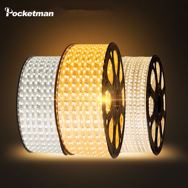 

wholesale-led strip waterproof smd 5050 ac220v 1m 2m 3m 5m 6m 8m 9m 10m 15m 25m led stripe 5050 220v light with eu power plug