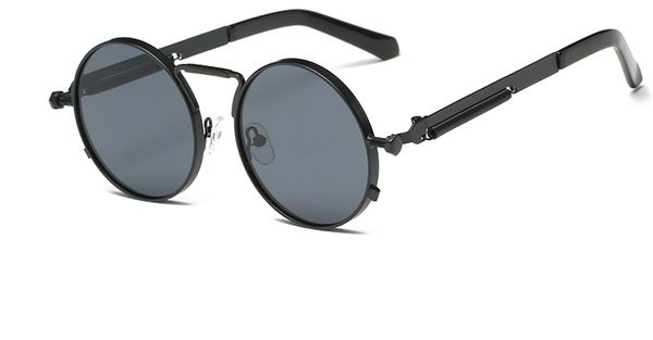 

new metal sunglasses men round sunglass steampunk coating glasses vintage retro lentes oculos of male sun ve011, White;black