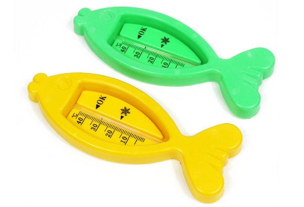 PJ милый ребенок младенческой ванна температура воды тестер игрушка рыба Shaped термометр 2packs(зеленый или желтый)