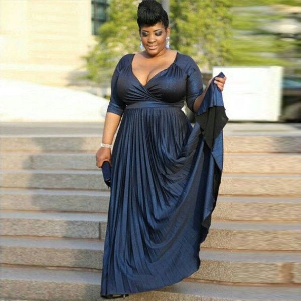 

2017 a-line of long plus-size evening dresses half-sleeve v-neck mother of the bridal dress floor length ruffle formal wear dress, Black;red