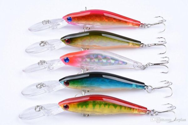 

5pcs of ater fishing lure minnow artificial bait hook fake lures pesca fishing bait accessories pesca hooks leurre peche