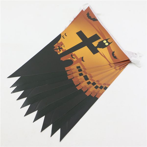 

wholesale- 1pc halloween decoration pennant bunting party decoration p prop cross banner flag halloween garland 2.5meters