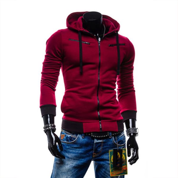 

wholesale-2016 autumn hoodies men sweatshirt cardigan men casual slim hoody sweatshirt sportswear hooded zipper males hoodie 4xl 10, Black