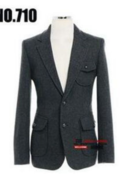 

europe and the united states the new boutique han edition men winter long contracted twill cloth suit jacket / s-3xl, White;black