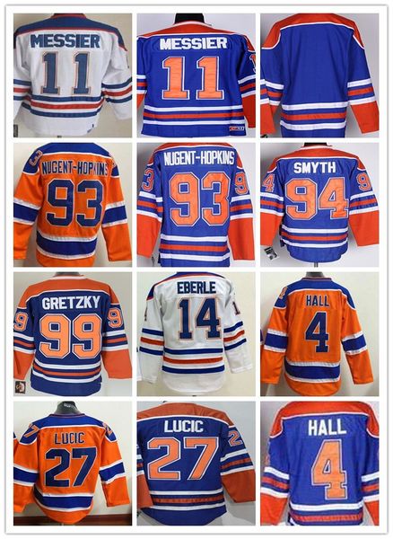 

Good Edmonton Oiler Jerseys Hockey Ice 27 Milan Lucic 11 Messier 14 Eberle 4 Hall 93 Nugent-Hopkins Orange Blue Blank Jersey Cheap