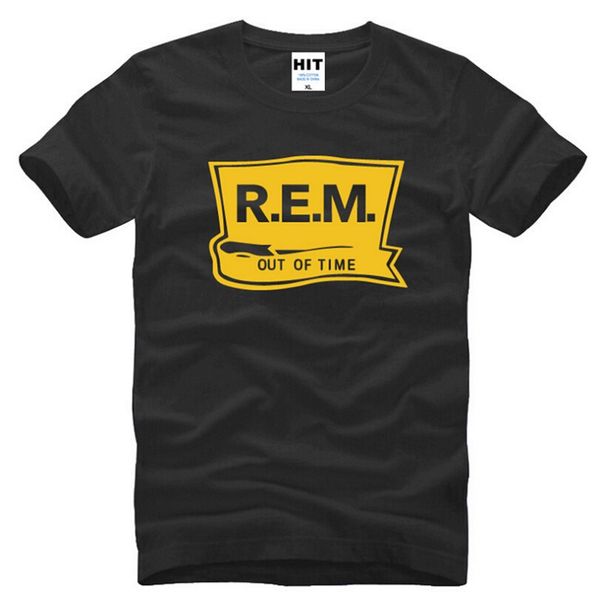 

new summer r.e.m. men's t -shirts fashion rapid eye movement rock male t shirt out of time short sleeve o-neck hip hop tees, White;black