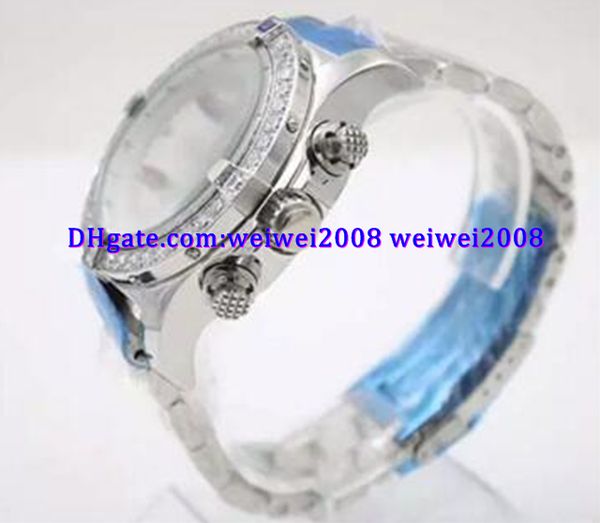 

luxury watch new special edition chronometre quartz men's wristwatch three zone 48mm full stainless steel belt black face male moon wat, Slivery;brown