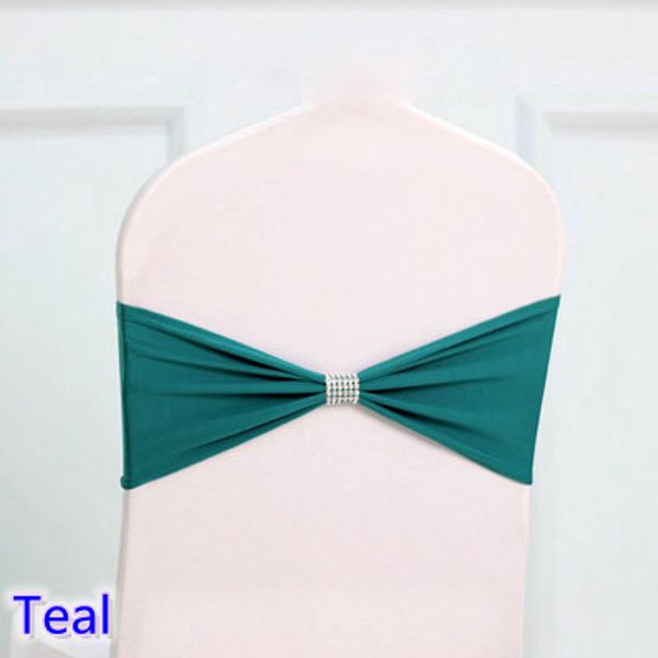 

teal colour tie bands lycra sash chair sash bow tie ribbon for wedding party banquet decoration for sale with shiny belt