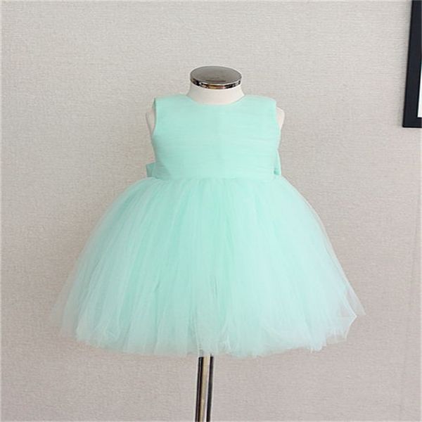 

new real flower girl dresses with bow tulle party pageant communion dress for wedding little girls kids/children princess dress, White;blue