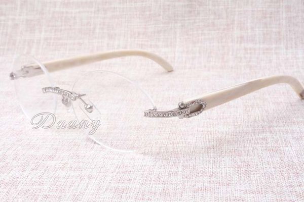 

and luxury diamond glasses a-8100903 natural white glasses fashion casual men and women glasses size: 54-18-140mm, Silver