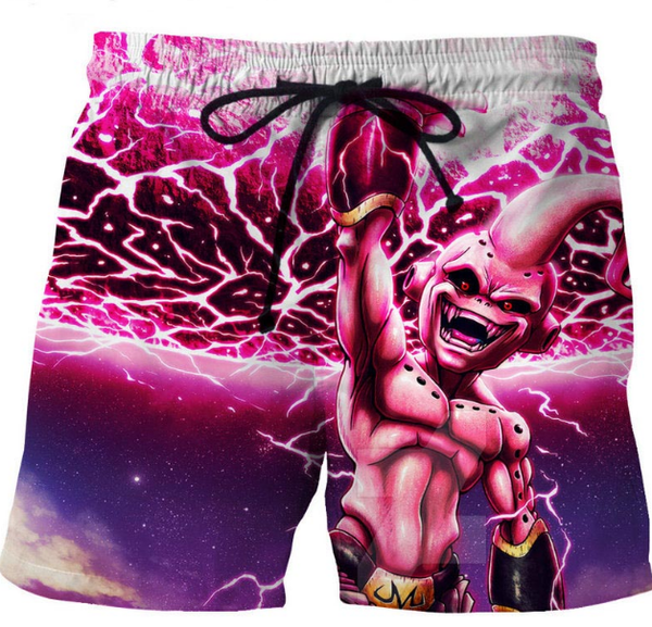 

anime dragon ball z cartoon 3d print pink board shorts super saiyan plus size summer beach shorts pant men kid streetwear shorts s-5xl h10, White;black