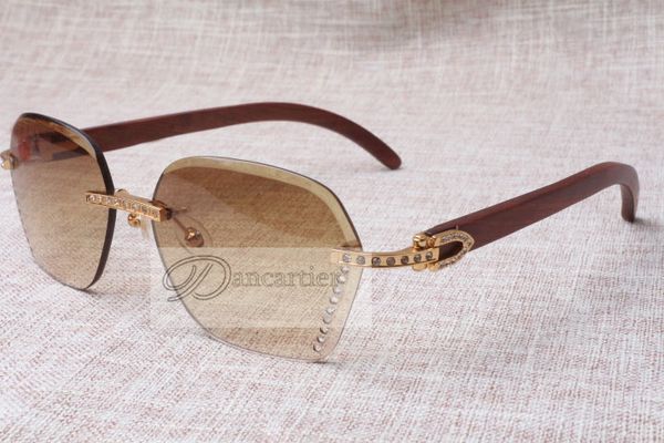 

character diamond luxury glasses t8100909 fashion sunglasses natural wooden glasses size: 58-18-135 mm, White;black