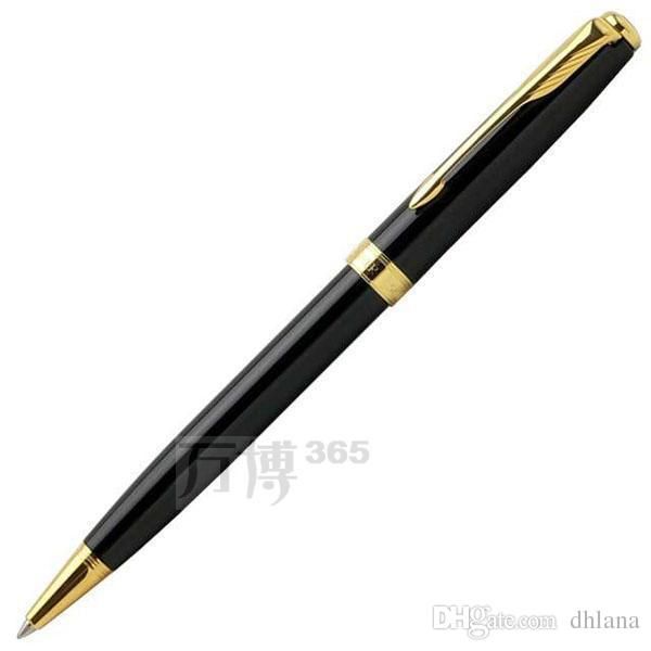 

Free Shipping Parker Pens Black Gold Sonnet Ballpoint Pen School Office Suppliers Top Quality Signature Pens Novelty Stationery Gift