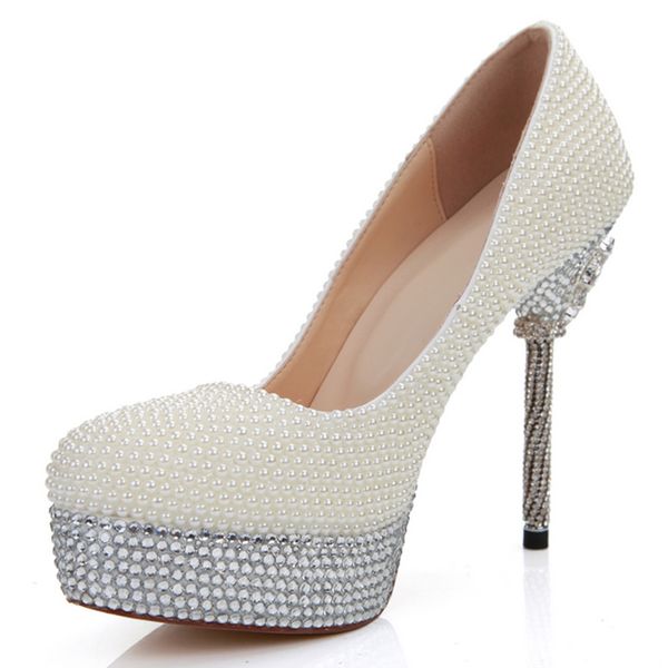 14cm Heels Ivory Pearl Bridesmaid Shoes Wedding Bridal High Heel