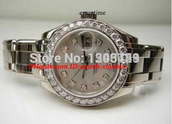 Relógios de luxo de alta qualidade 26mm senhoras mãe relógio mulher pérola peça mop ladys relógio automático relógios pulso261m