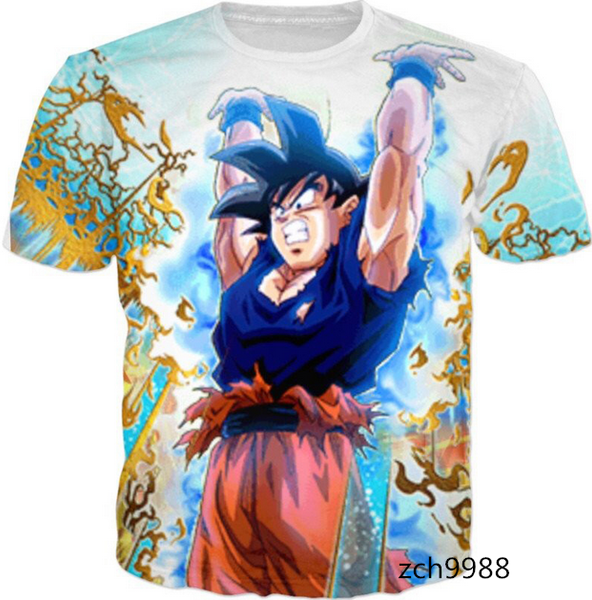 

2017 новое прибытие женские / мужские япония аниме dragon ball гоку с коротким рукавом 3d печати футболка лето повседневная футболка s--5xl, White;black