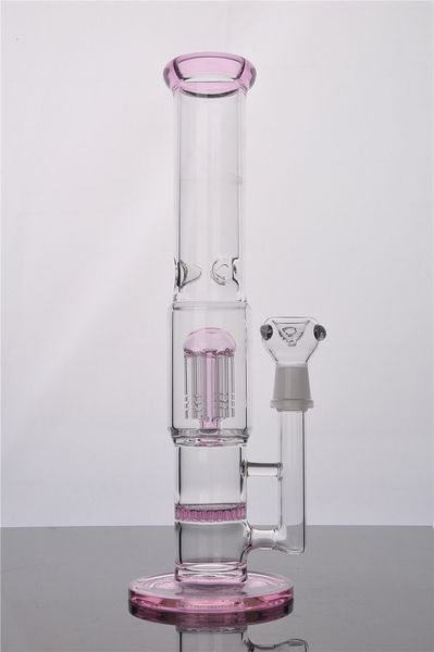 

Pink Honeycomb Straight 18мм Бонг стекло толщиной Две функции стекла Бонг 9 Arm Percolator красочное дерево Проц Beaker Бесплатная доставка