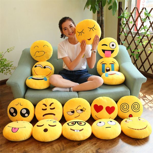 

40styles 31cm soft emoji emoticon round cushion pillow sofa stuffed plush toy doll emoji pillow emoji cushion ib229