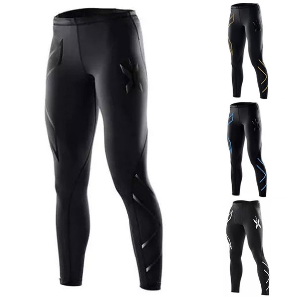 

wholesale-men compression fitness tights male pants superelastic stretch pants breathable trousers, Black