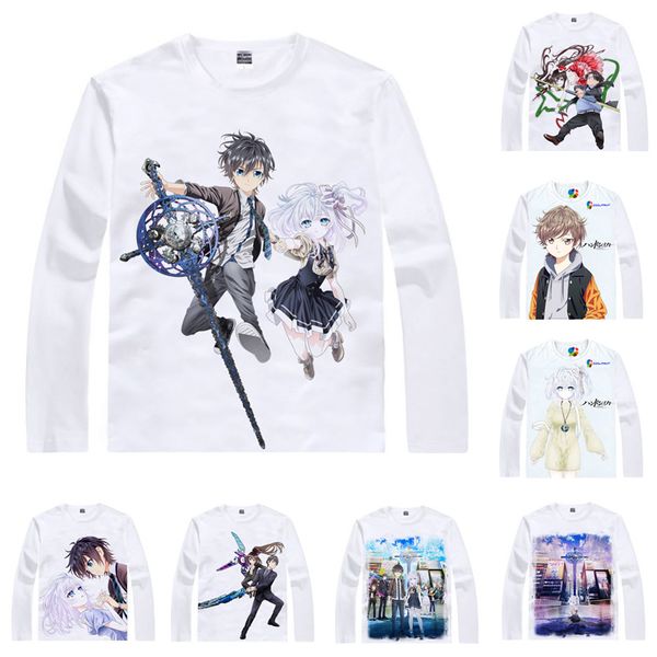

anime shirt hand shakers t-shirts multi-style long sleeve single gear tazuna, sproutcket koyori cosplay motivs hentai shirts, White;black