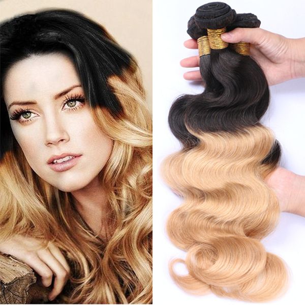 8a Peruvian Ombre Virgin Hair Bundles 1b 27 Honey Blonde Ombre Body Wave Human Hair Weaves Two Tone Ombre Hair Hair Weaves Styles Weave Hair Styles