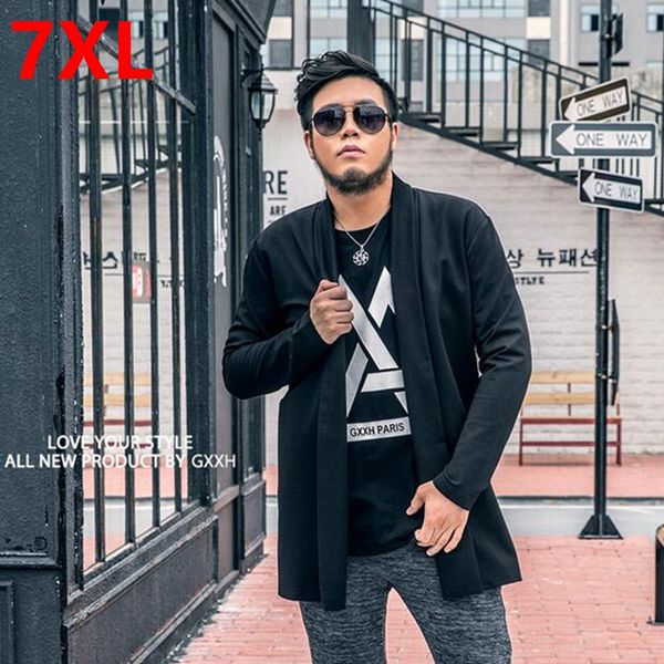 

wholesale- the spring tide and fertilizer mens xl pure long sleeved knit cardigan collar 6xl 7xl fat slim men jacket big man's coat, Tan;black