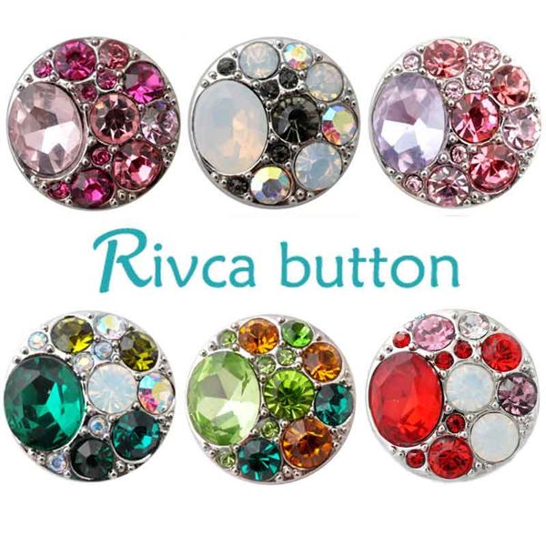 

D00385 Rivca Snap Button charms Jewelry High quality crystal 18mm Metal Noosa chunk Rhinestone Styles Ginger Snaps Bracelets For Women