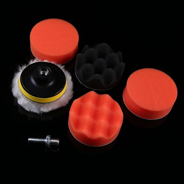 

wholesale- possbay 7pcs/lot 3" buffing pad auto car polishing pad wheel kit buffer with drill adapter for car polisher accessories