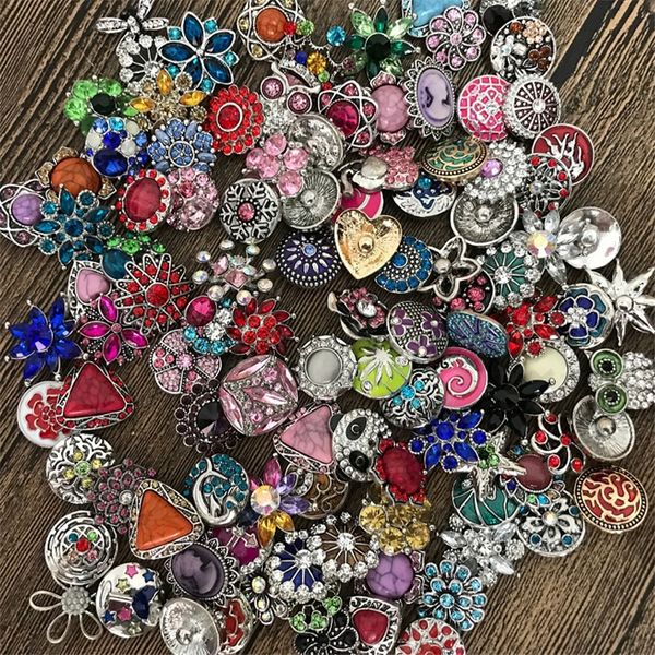 

jewelry findings 50pcs/lot mix many styles 18mm metal snap button charm rhinestone styles button rivca snaps jewelry noosa button c068, Blue;slivery