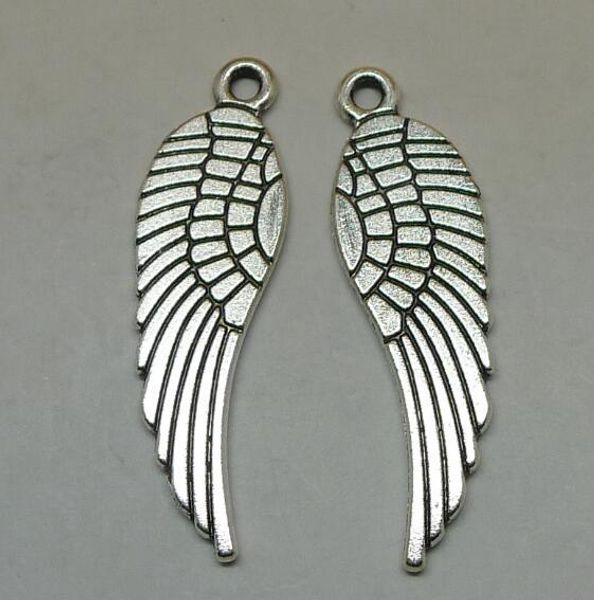 

silver angel wing for jewelry charms pendants wholesale 30x10mm match necklace fashion decoration for men xmas gift statement accessory