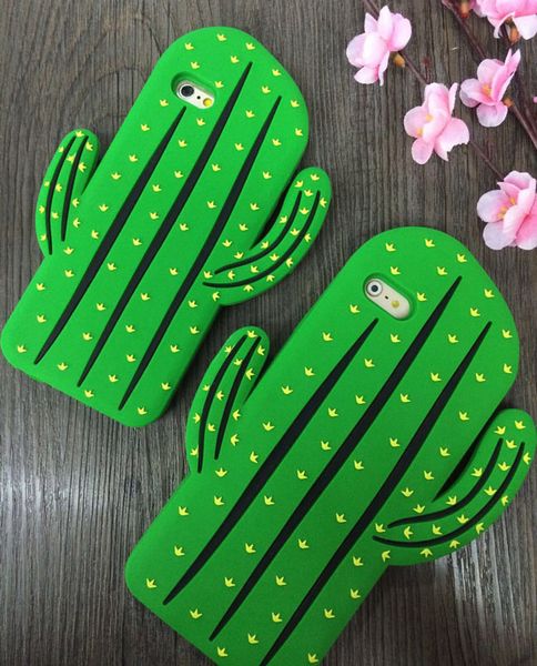 

3D милый мультфильм Мягкий силиконовый зеленый кактус противоударный Casr для iphone XS