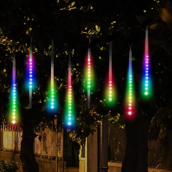 Luzes LED Meteor Chuveiro Chuva luzes, gota icicle neve caindo pingo de chuva 30cm 8 tubos impermeáveis ​​luzes cascatas para o casamento Xmas Home Decor