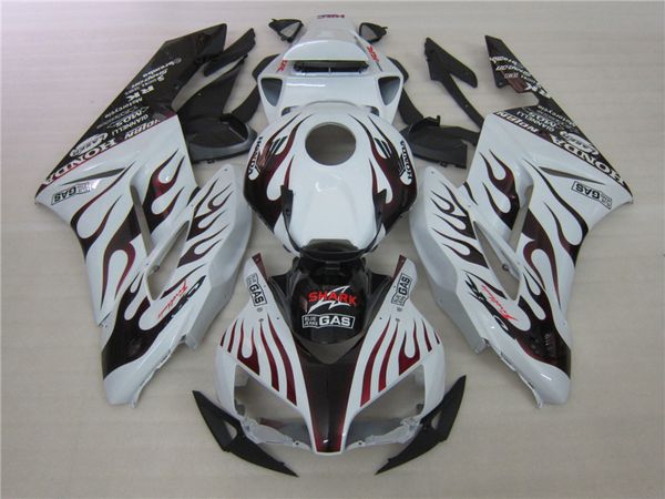 3 Geschenk Neue heiße ABS-Motorradverkleidungssätze 100% passend für Honda CBR1000 RR 1000 CBR 1000 1000RR1000 04 05 Karosseriesatz schöne rote weiße Flamme