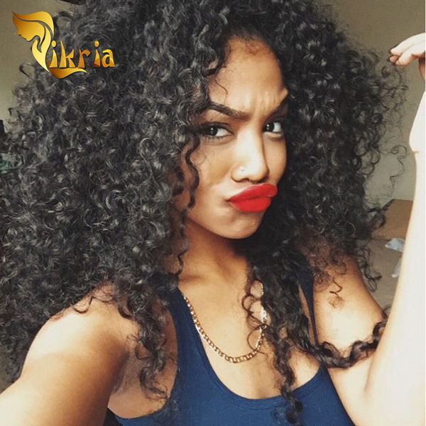 

brazilian lace front human hair wigs malaysian peruvian virgin human hair full lace wig kinky curly human hair lace wigs for black women, Black;brown