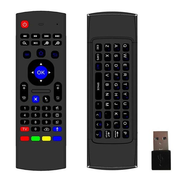 

10pcs x8 air fly mouse mx3 2.4ghz wireless keyboard remote control somatosensory ir learning 6 axis without mic for android tv box