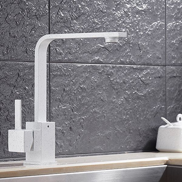 

2017 New Designed Deck Mounted kitchen Sink Faucet With Quartz Stone Decorated Universal Rotary /Hot and Cold Water Tap Torneira Torneiras
