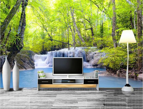 

3d wallpaper custom p non-woven mural trees waterfalls scenery landscape decor painting picture 3d wall muals wall paper for walls 3 d