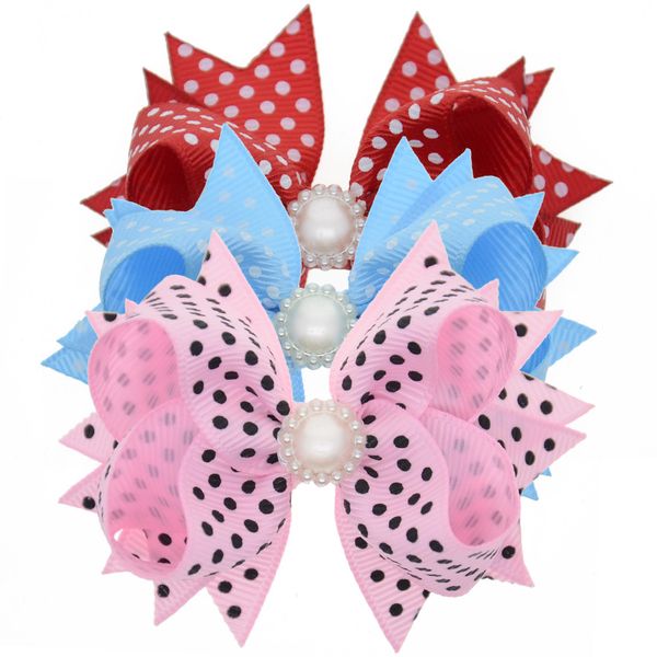 

girls hair accessories 40pcs 3 inch cute kids hair clips bb hair pin child polka dot ribbon bow alligator clip