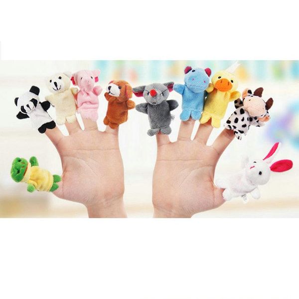 

50pcs Baby Plush Toy Finger Puppets fashion Stuffed Animals plus animals creative Talking Props 10 animal group 10pcs/set best quality gift