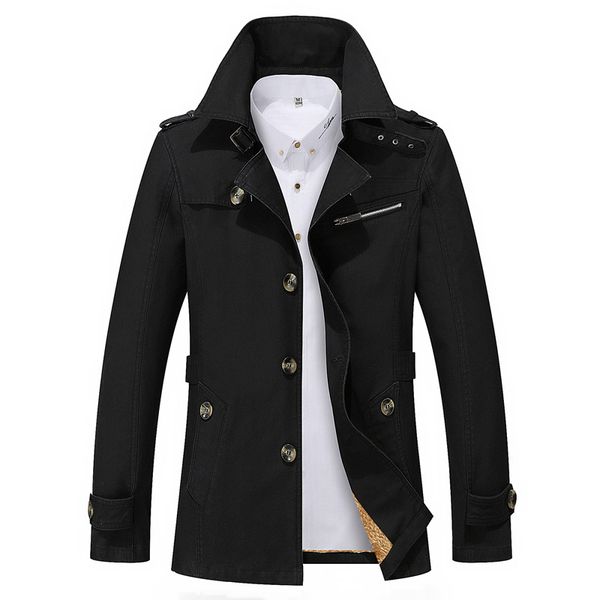 

wholesale- 2017 thick thin two style new fashion brand men jacket coats long overcoat cotton jackets mens outerwear parka plus 5xl, Black;brown