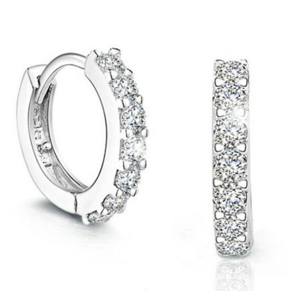 

grade silver earrings small swiss cz diamond crystal hoop & huggie earrings for women girl wedding party jewelry quality, Golden;silver