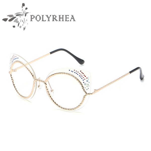 

2021 cat eye glasses metal frames in men women club optical master frame designer eyeglasses reading with cases box, Silver