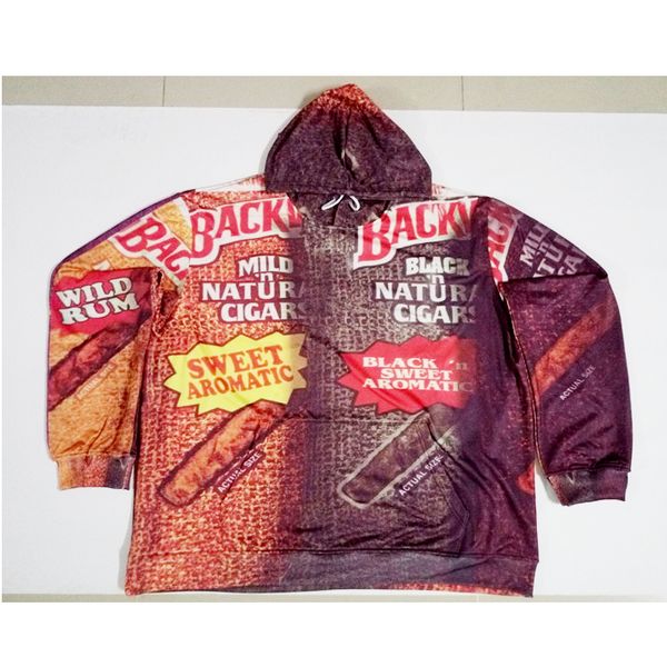 

16 styles real usa size backwoods 3d sublimation print hoody / hoodie plus size, Black