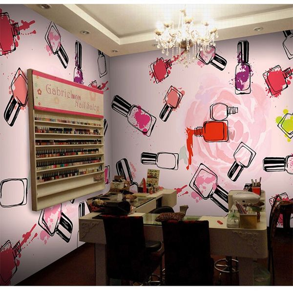 3d Stereo Custom Personality Fashion Cosmetics Shop Manicure Ink Graffiti Wallpaper Beauty Salon Clothing Store Custom Mural Wallpapers Desktop