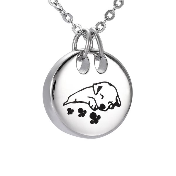 

ijd9941 sweety sleeping dog urn for ashes silver/gold/rose gold/black ash keepsake urns memorial cremation jewelry for pet(dog)