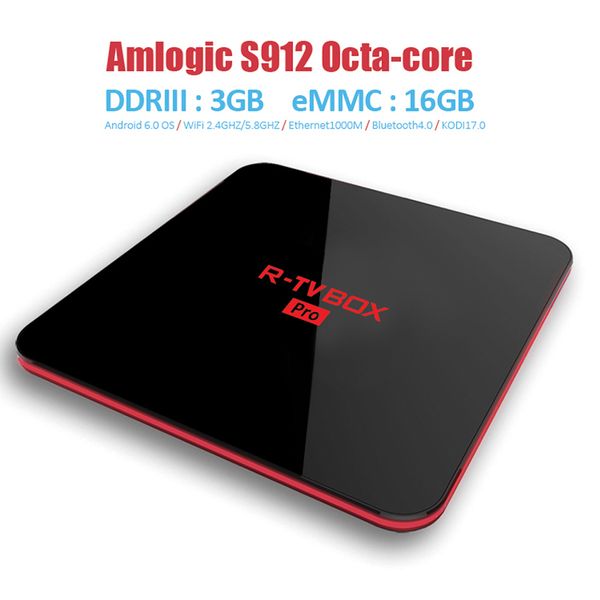

Новый R BOX Pro Amlogic S912 Octa Core Android 6.0 TV Box R-BOX 2G / 16G 3G 16G двойной Wifi