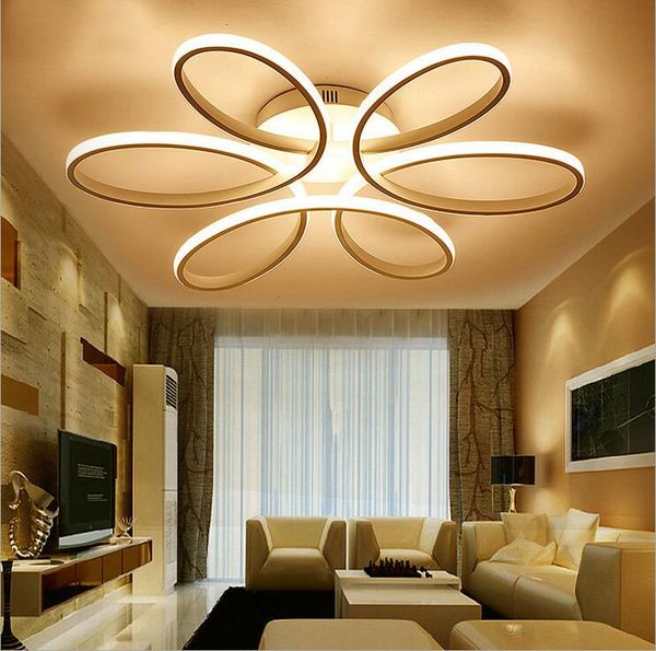 Modern Minimalism Led Ceiling Chandelier Lighting Aluminum Flower Led Ceiling Light Fixture For Living Room Dining Room Bedroom Hanging Lamps For